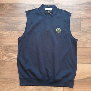 Fairway & Greene Vest Mens Large Navy Blue Golf Waccabuc Country Club Zip